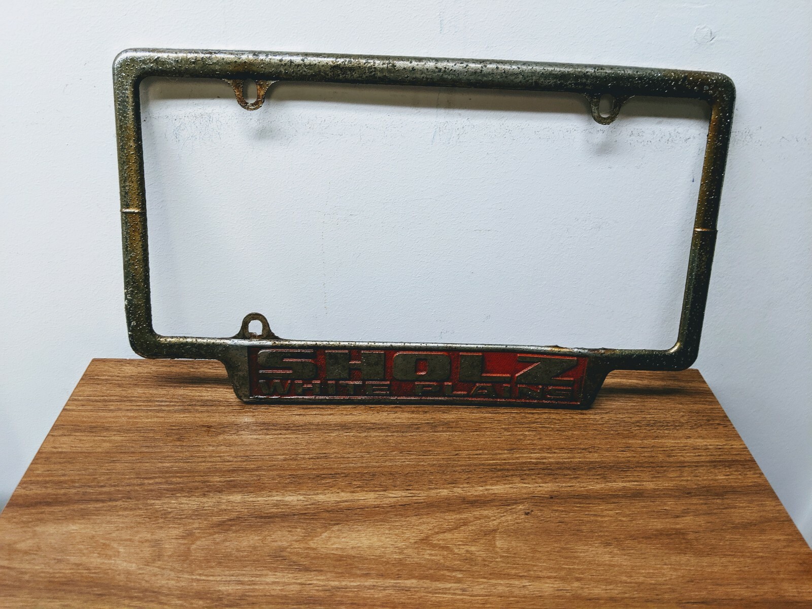 Sholz Pontiac Buick Dealer License Plate Frame Embossed Vintage White Plains NY eBay