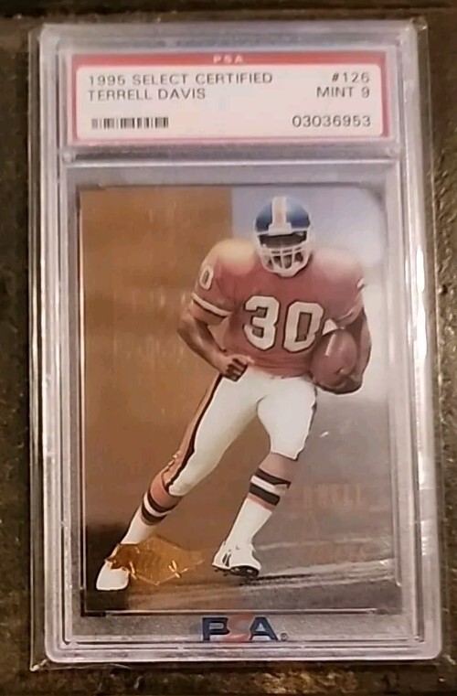 1995 Select Certified - TERRELL DAVIS - Rookie #126 - DENVER BRONCOS PSA 9