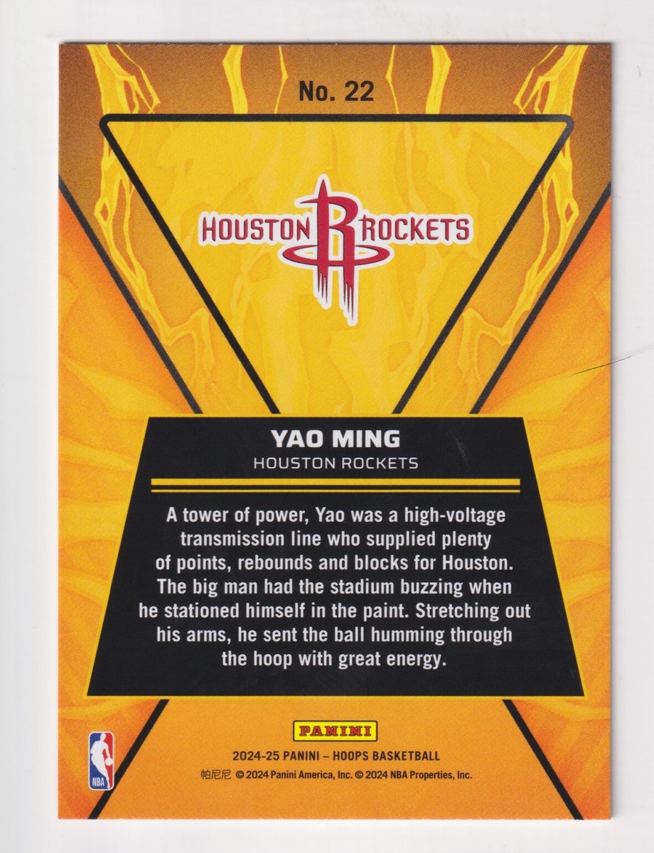 2024-25 Panini NBA Hoops HIGH VOLTAGE FOIL #22 YAO MING Houston