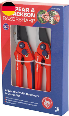 Spear & Jackson CUTTINGSET3 Razorsharp Verstellbare Breite Gartenschere Und Hand