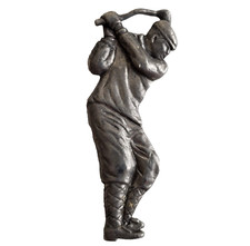 Small Canadian Pewter Golfer Golfing Male Figure Ornament Vintage 1994 2.5"