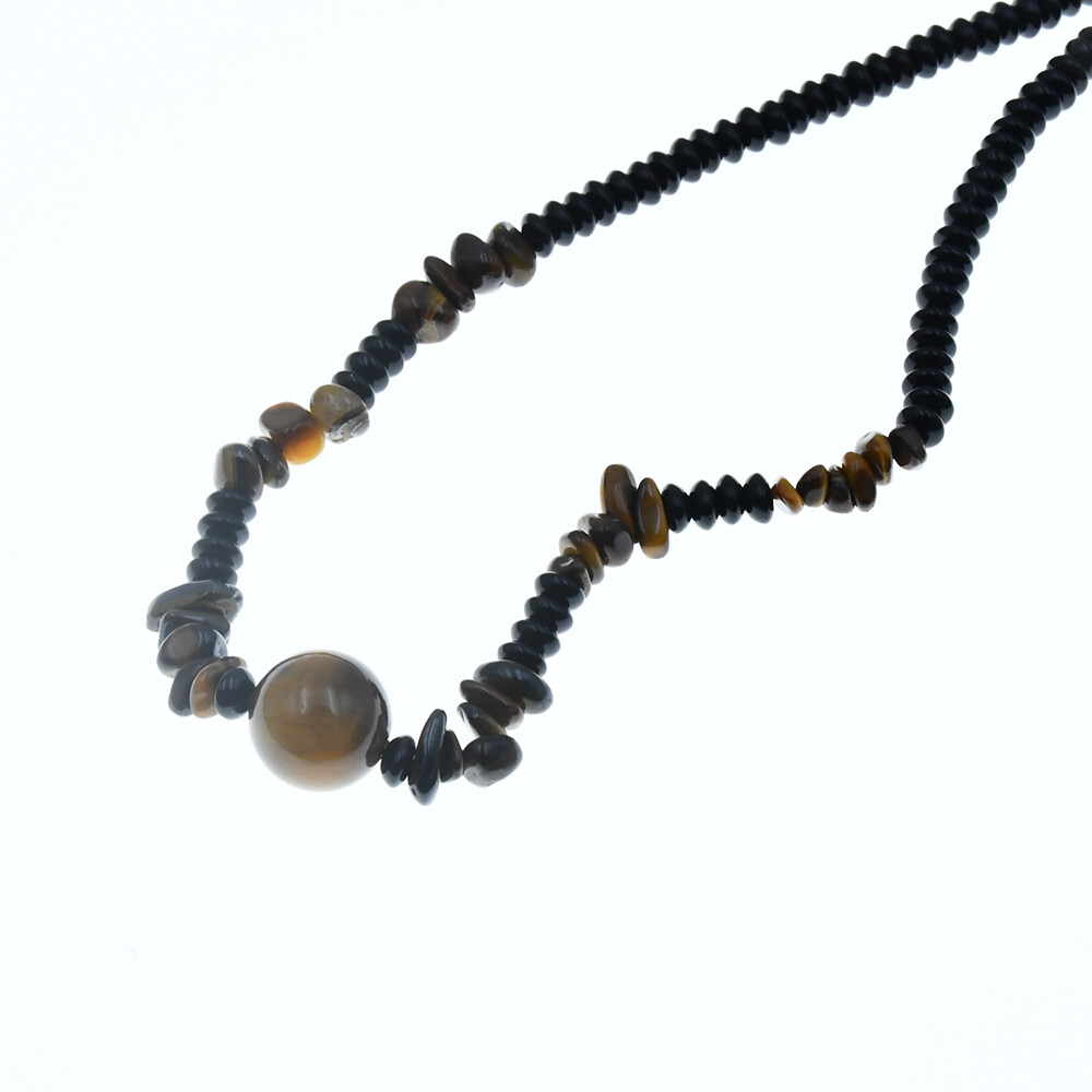 Natural Tiger Black Agate Abacus Beads Choker Pendant Necklace Jewelry For Men