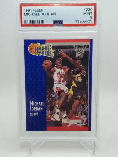 MICHAEL JORDAN 1991 Fleer League Leader #220 PSA 9 Mint