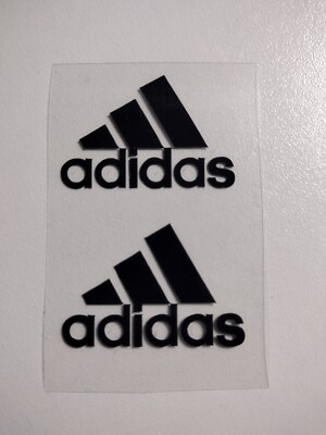 Adidas Logo Decals: Two Inch (Black) Elevate Style with Iron