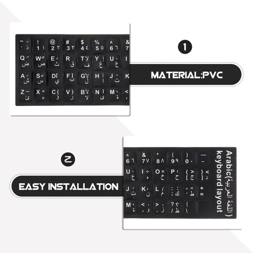 40 PCs Tastatur Aufkleber Tastatur Buchstabe Ersatzaufkleber Arabisches - Bild 9 von 12