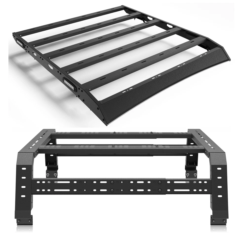Adjustable Bed Rack/Roof Rack Luggage Cargo Carrier For 2009-2018 Dodge Ram 1500 Foto 2 de 4