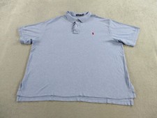Ralph Lauren Polo Shirt Men 2XB Blue Red Pony Rugby Golf Cotton Casual Modern