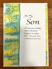 Blue Mountain Arts - Greeting Card -Encouragement "For My Son...I know you"(A42)