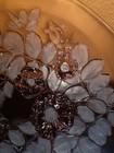 Vintage MIKASA Glass Serving Platter Rosella Rose Pink Scalloped Edge 14” — photo 5