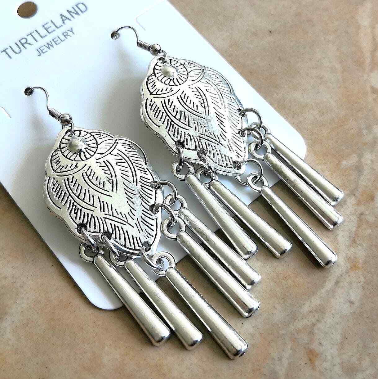 Boho Silver Plated Vintage Style Multi Tibetan Tibet Dangle Drop