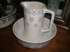 Jugendstil antikes Waschset Waschlavoir Krug & Schüssel Porzellan Belgien