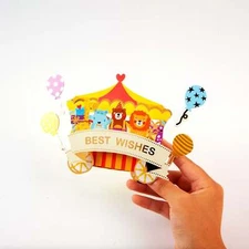 Carnival Game Booth - Creative Pop Up Greeting Card with Envelope