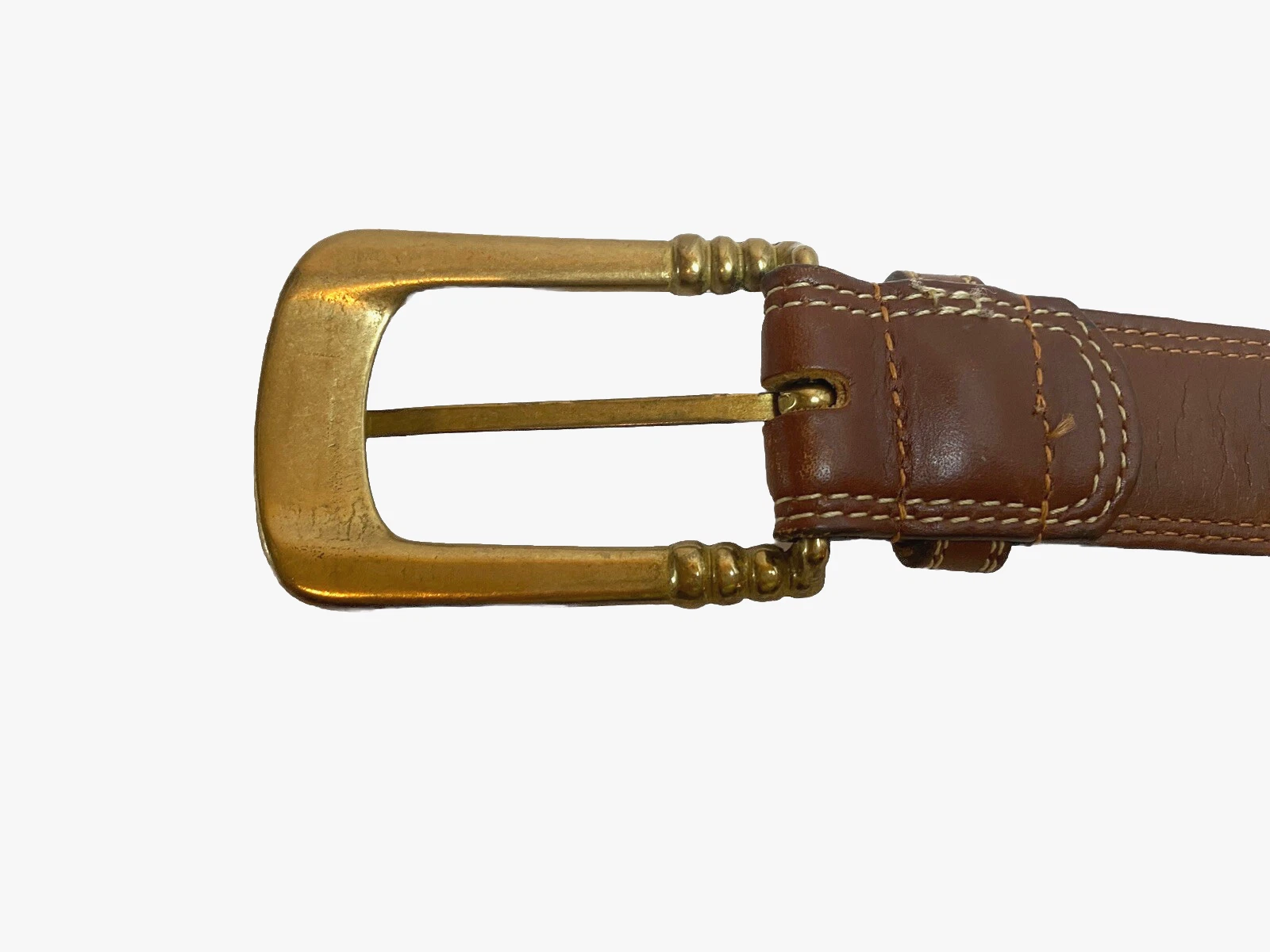 Cintura Coach 3910 British Tan taglia L 30 32" briglia inglese pelle ottone massiccio USA