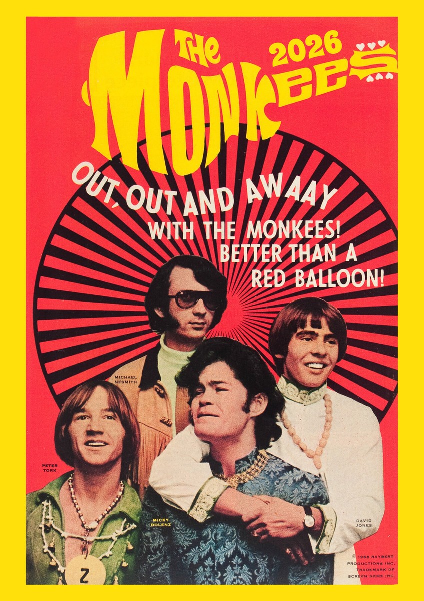 2026 Wall Calendar (12pg) THE MONKEES Vintage Magazine Cover Music