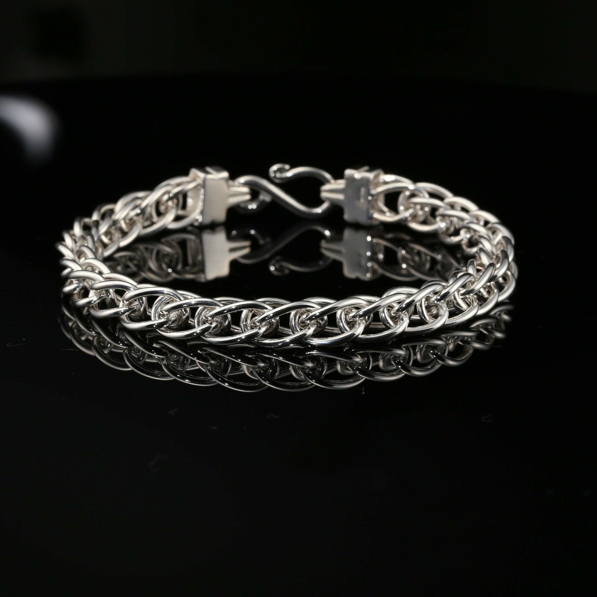 アクセサリー STERLING SV925 HOOK CLASP CHARM BRACELET 925 Silver Bujukan Link Chain Bracelet. SKU: TB4959-75SVJJJ
