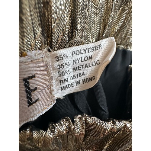 Vintage Y2K Metallic Gold skirt Party Maxi full glam holiday formal jacquardM/L - Picture 9 of 12