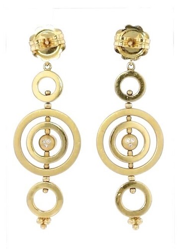 TEMPLE ST CLAIR 18K Gold Sapphire, Tsavorite, Diamond Drop Earrings - Picture 6 of 7