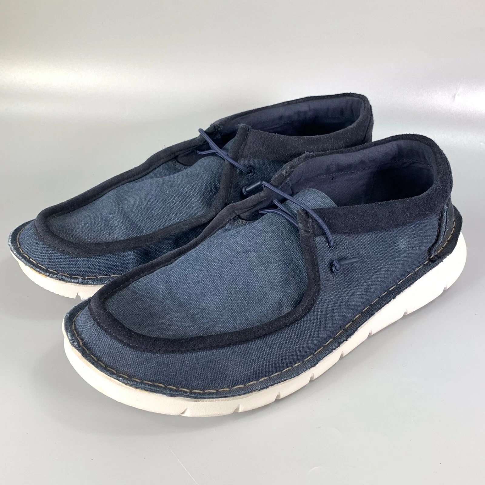 Mocassino Clarks Colehill Easy UK 11 G uomo blu slip on tela scamosciata scarpe comode