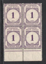 M14925 Malaysia-Federated Malay States 1926 SGD1w 1c Wmk Crown left of CA block
