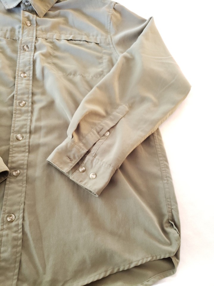 Nordic Track Shirt Button Up Mens Large Long Sleeve OLIVE GREEN