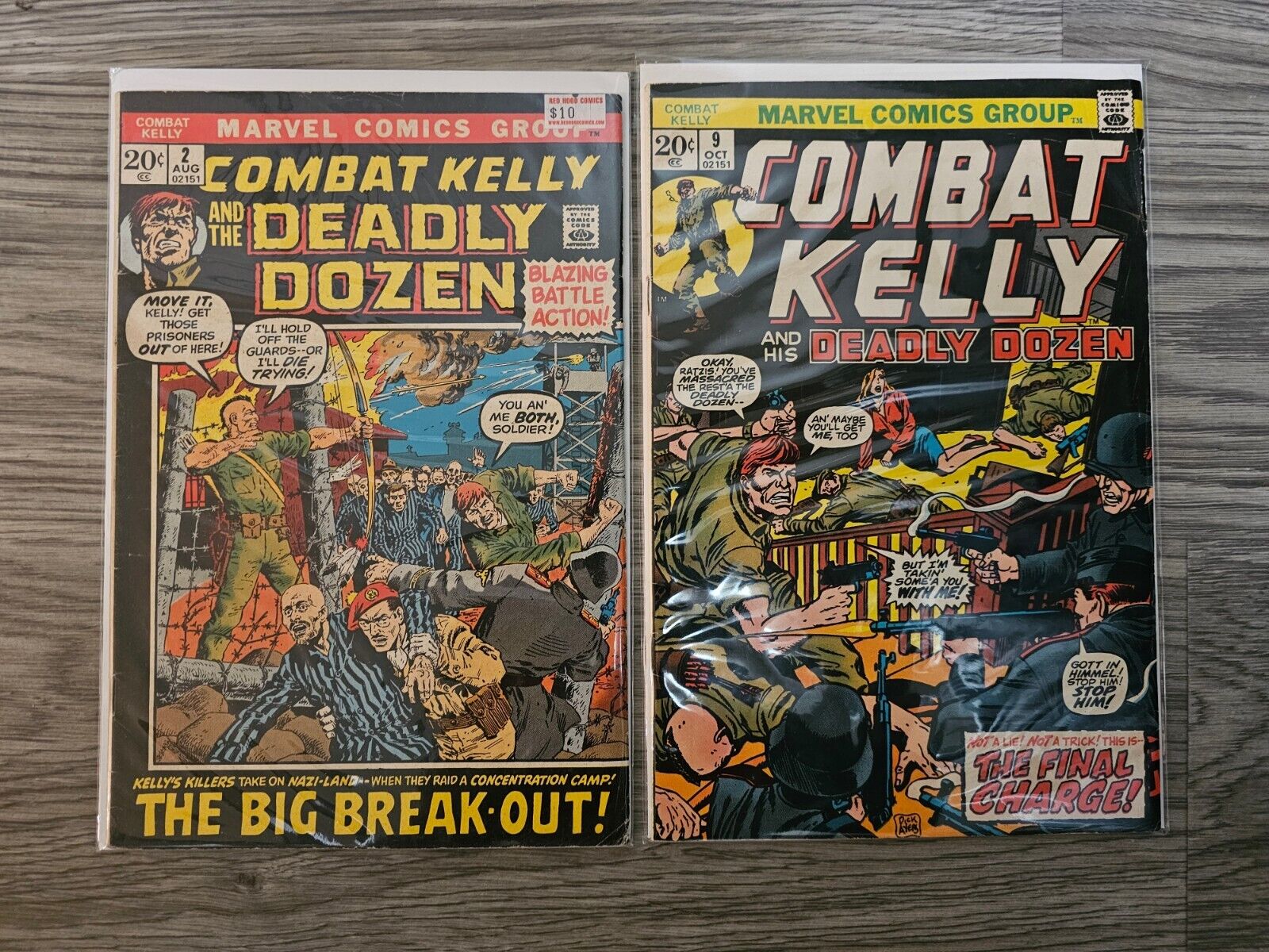 Combat Kelly And The Deadly Dozen #2 & 9 Lot Of Bronze Age Marvel Comics 1972 FN