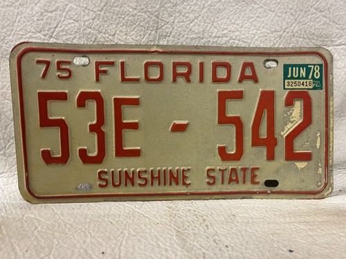 Vintage 1975 Florida L License Plate ~ Charlotte County - Afbeelding 1 van 2