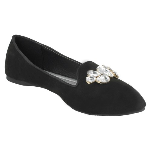 Mujer F8R0329 Cuentas / con Negro sin Cordones Informal Zapatos Bailarinas - Imagen 4 de 9