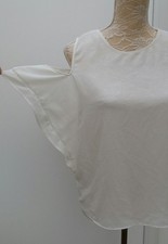 Matalan Size 10 White Tunic Top Blouse Cold Shoulder Papaya Ladies
