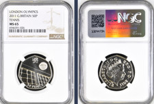 2011 Olympics Tennis 50p MS65 NGC Britain Uncirculated
