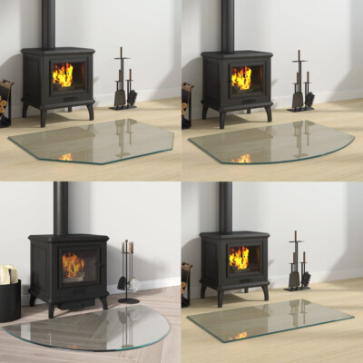 Funkenschutzplatte Aus Glas 60cm - Hitzebeständige Bodenplatte Für Kaminöfen