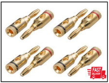 Accessonico 4 Pairs 8 Plugs Speaker Banana Plugs Gold Plated   Open Screw Type B