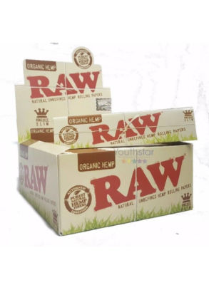 Volle Kiste mit 50 RAW ORGANIC Hanf King Size Slim Rolling Paper Kostenlose Lieferung mit Sendungsverfolgung