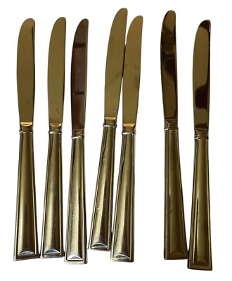 7 pcs Marabella Gorham Stainless Silver Glossy Flat Tip Butter Knives
