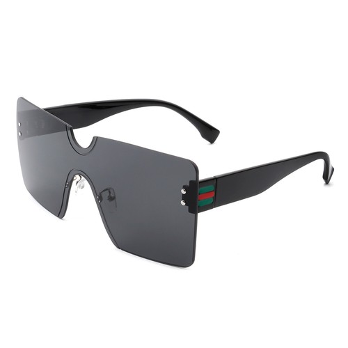 Oversized Square Fashion Sunglasses - Unisex Retro Flat Top Rimless Large Gafas - Picture 16 of 26