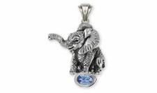 Elephant Jewelry Sterling Silver Elephant Pendant Handmade Wildlife Jewelry EL2-