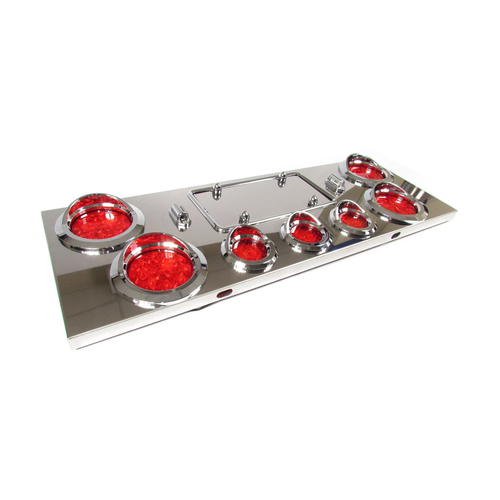 Fortpro Stainless Steel Rear Center Panel with Red LED Lights | F235298 - Picture 4 of 4