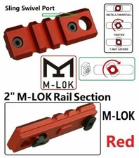 US Anodized Red Color Aluminum 2 Inch 3 Slots Rail Section Screws Nuts Included