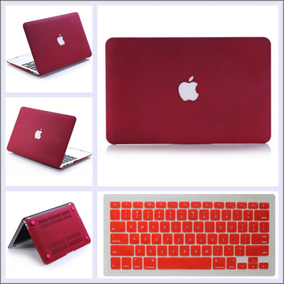 Wine Red Quicksand Hard Case Keyboard Cover For MacBook Air PRO 11