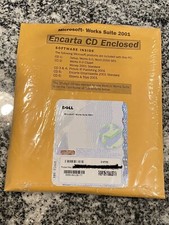 Microsoft Works Suite 2001 W/ Word Money Encarta Set of 6 CDs Unopened 