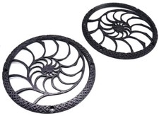 Nautilus Style Grill Mod L/R Set for Monoprice M1060 Headphones  GRAY / BLACK 