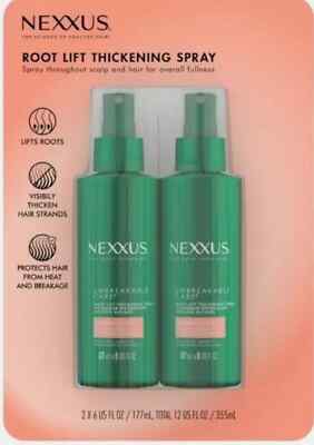 2 Pack Nexxus Unbreakable Care Root Lift Thickening Hair Spray 6 oz Each