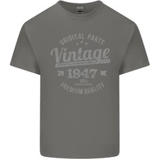 Vintage-Año-78º-Cumpleaños-1947-Hombre-Ligero-Algodón-Camiseta-Carbón