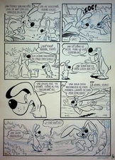 Hound & the Hare DC Comics Hand-Drawn Mexican Comic Book Interior Page  14"x10"