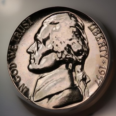 #ad 1957 5 Full Steps Gem Proof Jefferson Nickel Beauties FAST SHIPPING $5.39
