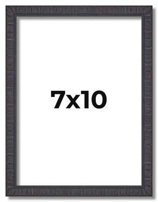7x10 Rustic Brown Real Wood Picture Frame Width 0.75 inches | Interior Frame Dep
