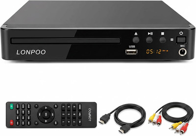 Region Free HD DVD Player for TV, 1080P Upscaling PAL NTSC Disc Player with HDMI