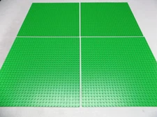 Lego 4 pc Light Green Base Plate Lot 3811 {WASHED}