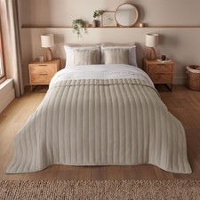 Supersoft Quilted Bedspread 150x200cm Natural Microfibre Sofa Throw Cover New