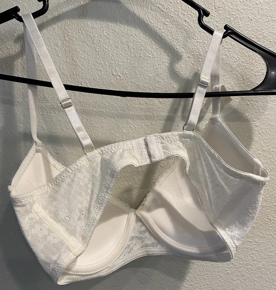 Jessica Simpson Marfil 34c Bralette de encaje floral con aros correas ajustables NUEVO SIN ETIQUETAS Foto 2 de 3