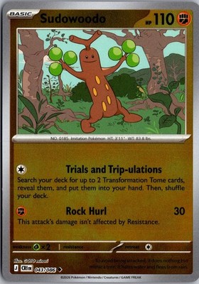 Sudowoodo 043/086 Uncommon Chaos Rising Pokemon Reverse Holo Near Mint